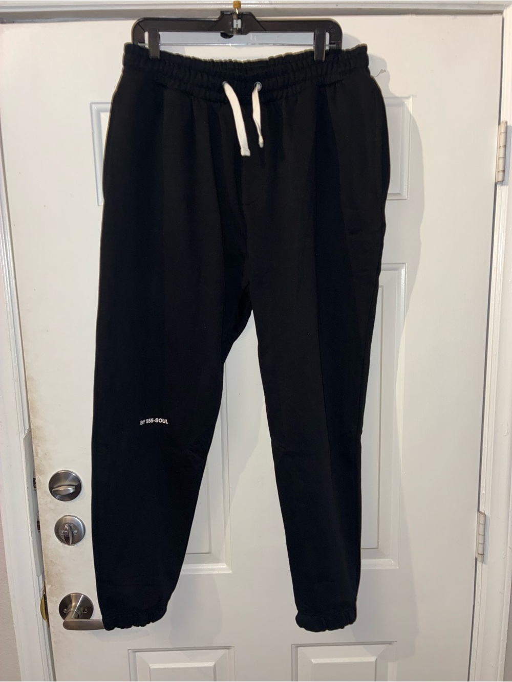 Champion Black Jogger Sweatpants with White Drawstring